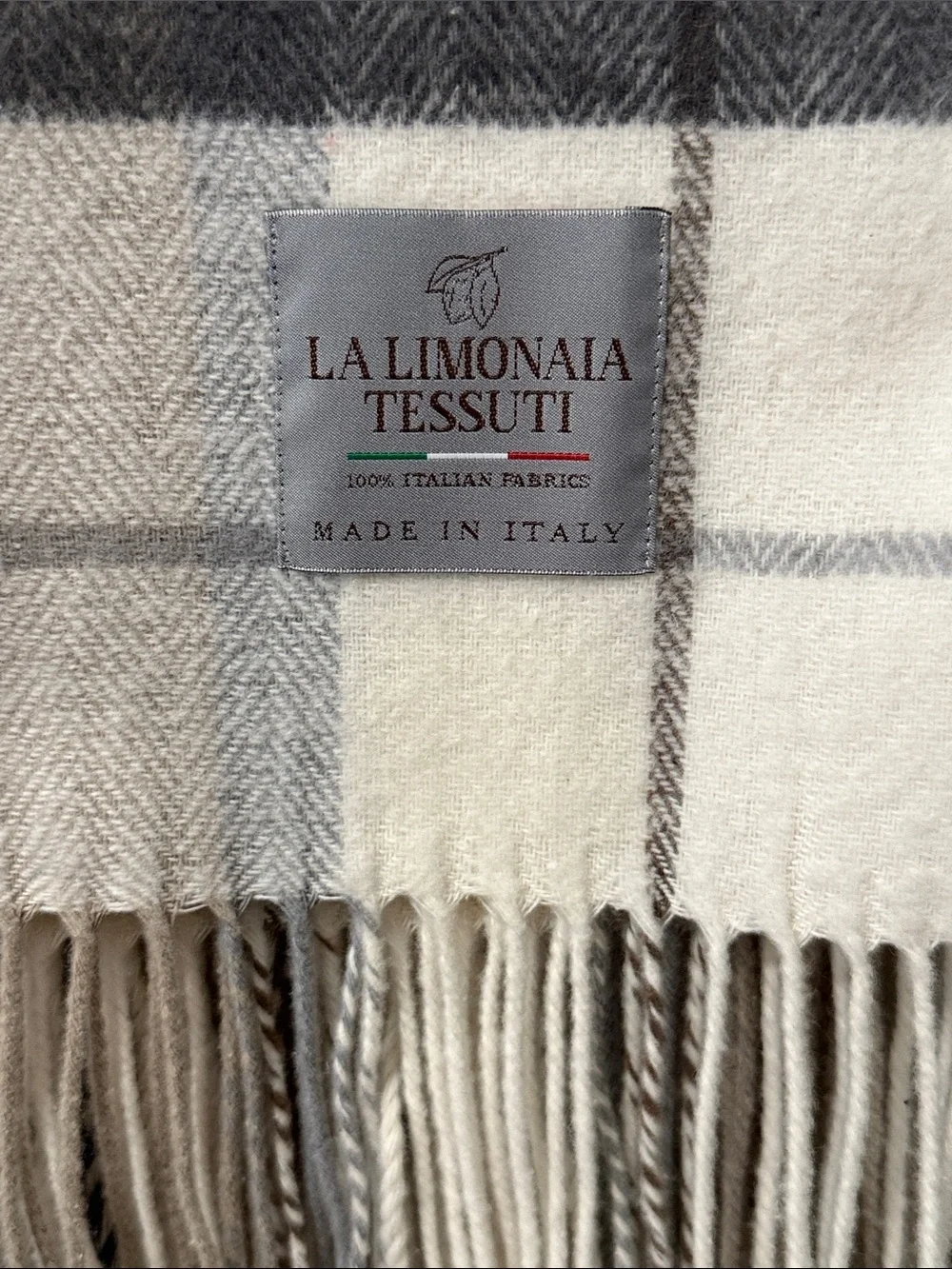 Discover Europe La Limonaia Tessuti Plaid Throw Blanket NWT